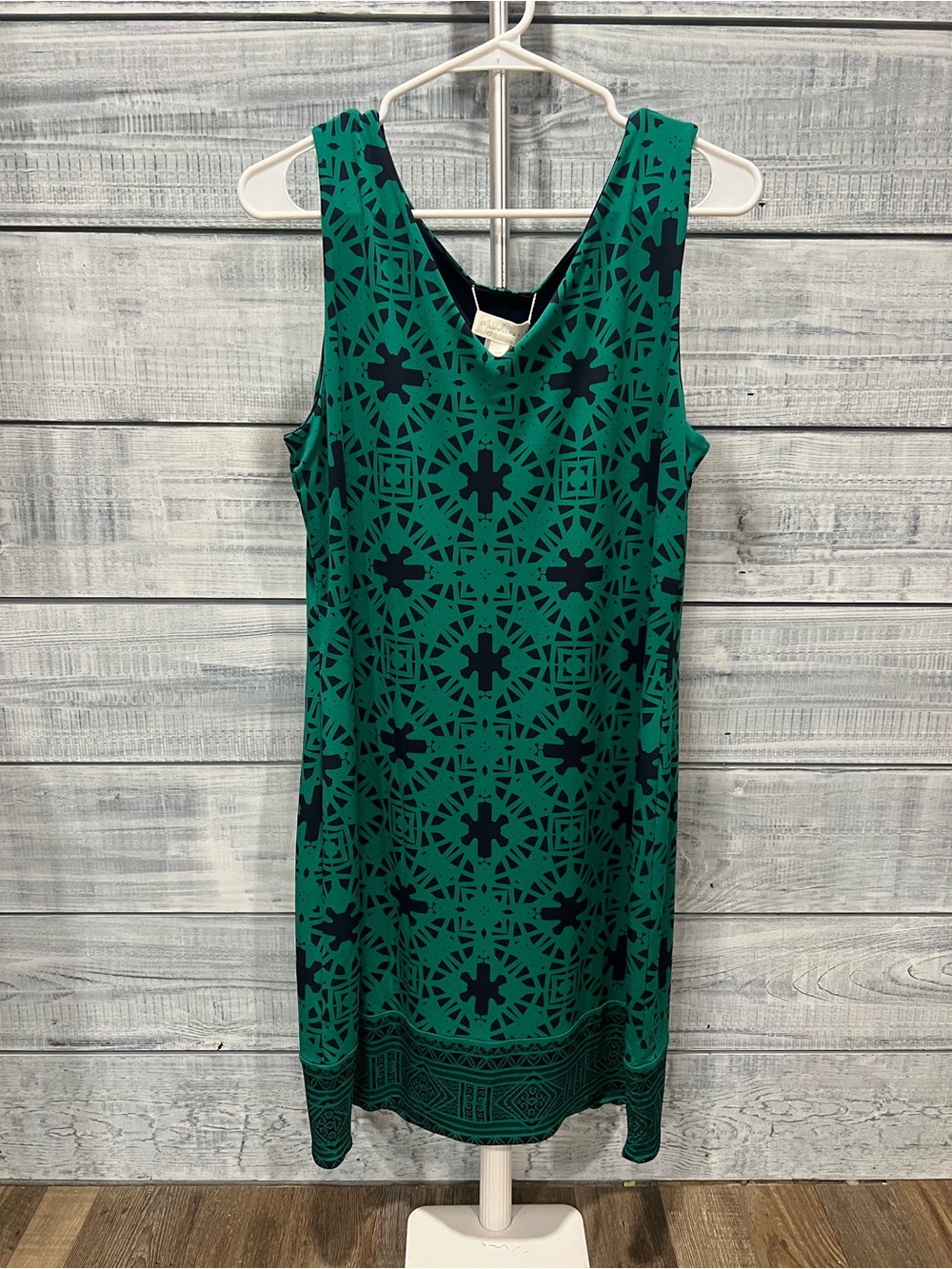 Magnolia Teal and Black Geometric Sleeveless Reversible Dress